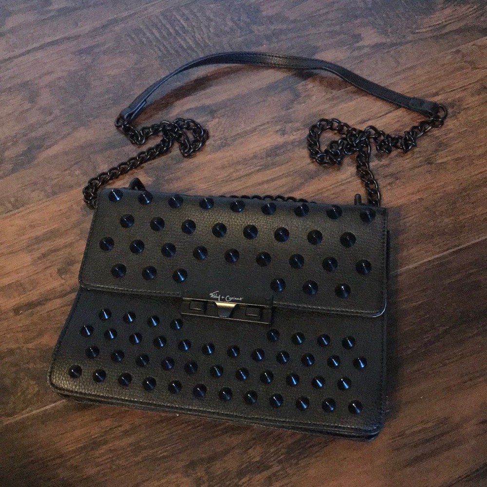 Black studded purse